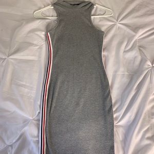 Grey High Neck Dress